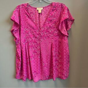 Cynthia Rowley Pink Floral Women's Top - size 3X
